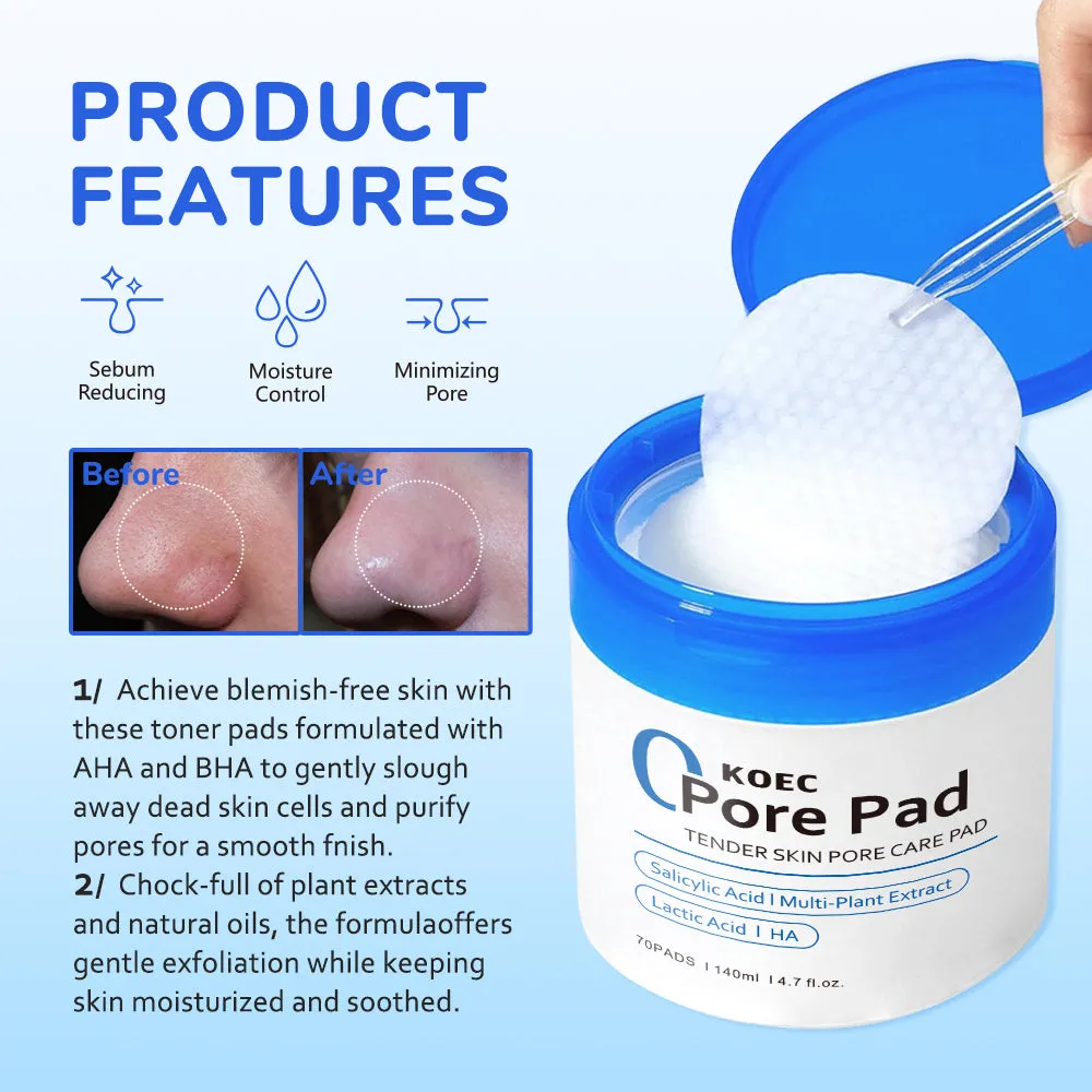 KOEC Zero Pore rensepads 70 stk til fedtet hud