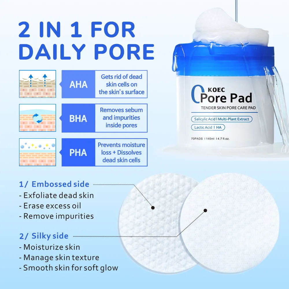 KOEC Zero Pore rensepads 70 stk til fedtet hud