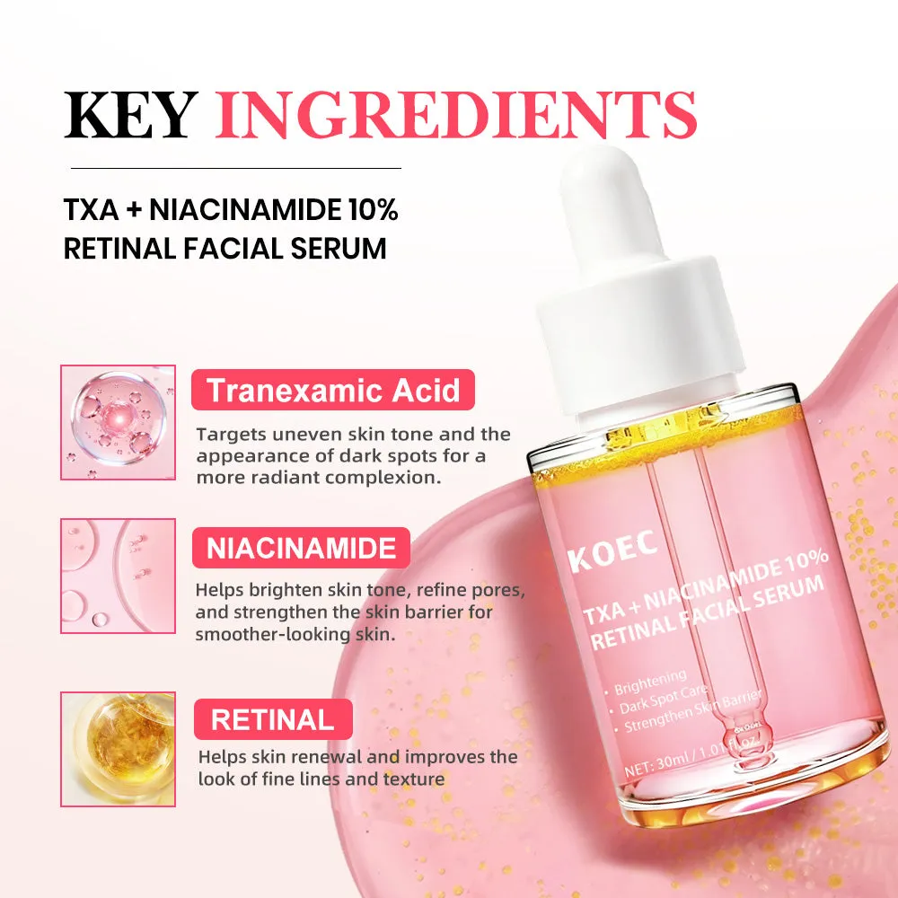 KOEC TXA Niacinamide 10% Retinal serum mod pletter
