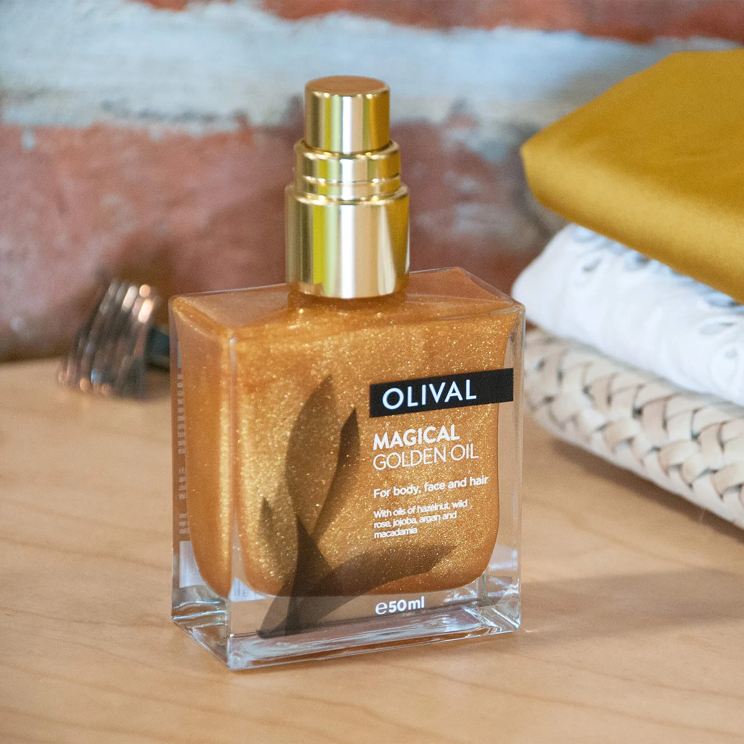 Olival Magical Golden Oil tørolie med glimmer