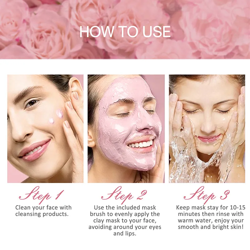 KOEC Rose Clay Mask lermaske med pensel rensende