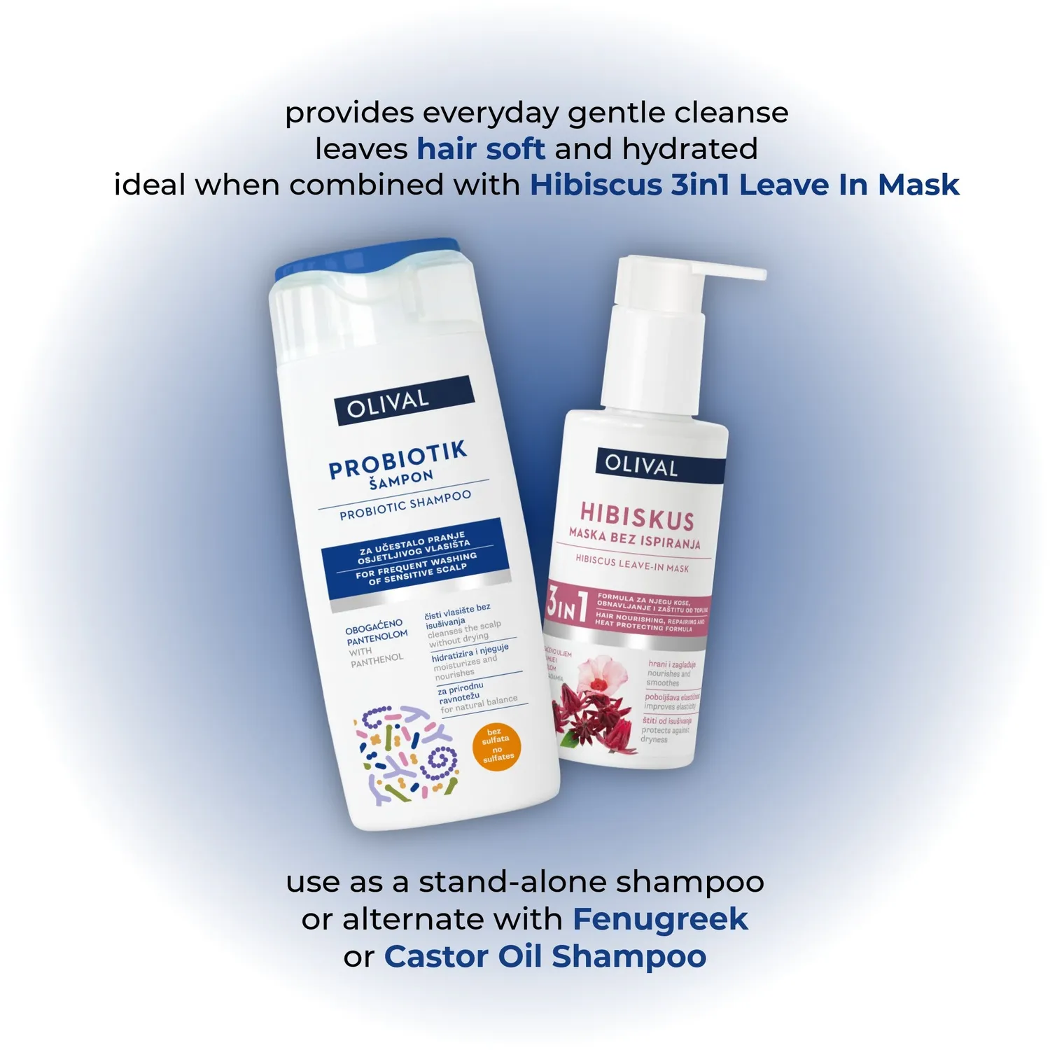 Olival Professional Probiotic Shampoo sulfatfri sart hovedbund