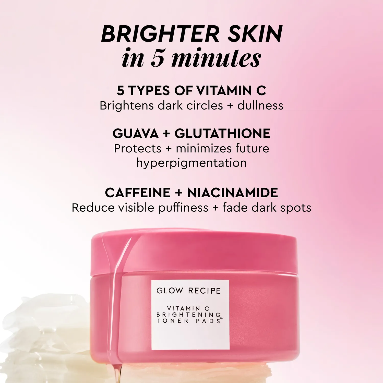 Glow Recipe Vitamin C Brightening Toner tonerpads 60 stk
