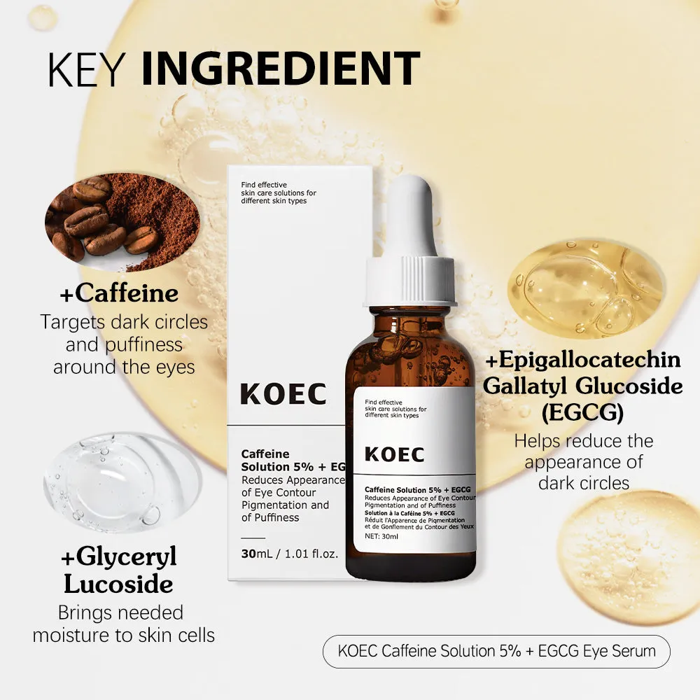 KOEC Caffeine Solution 5% øjenserum EGCG mod poser