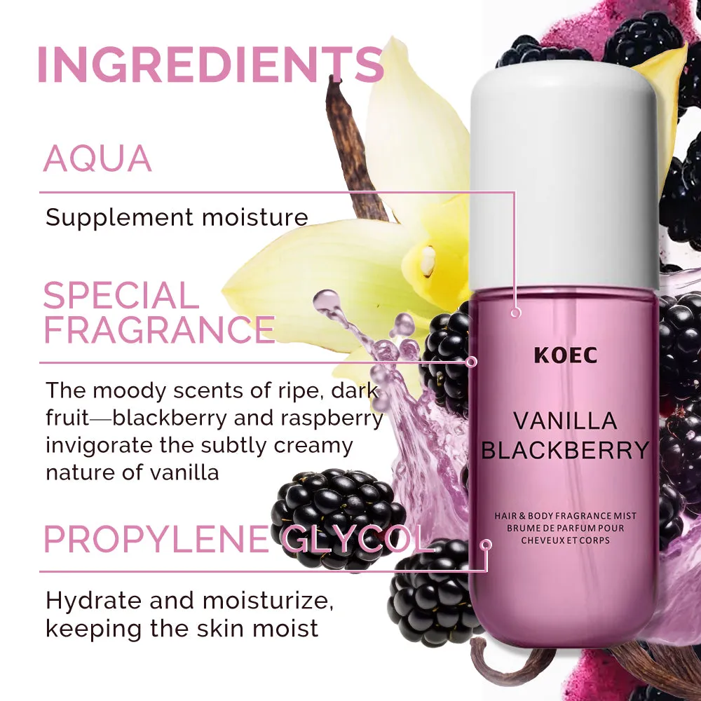KOEC Vanilla Blackberry bodymist til krop og hår med vanilje