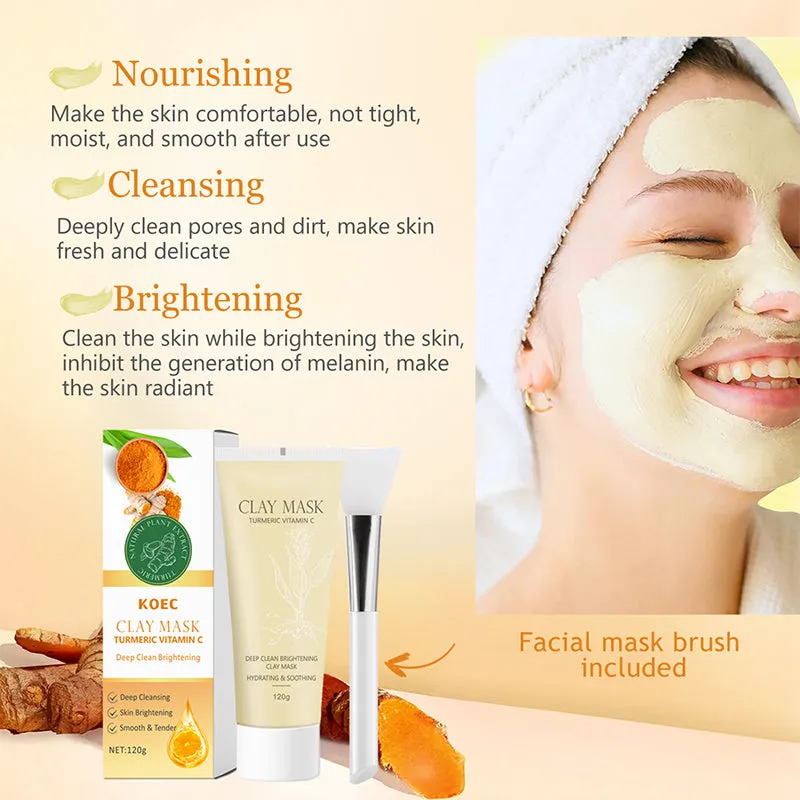 KOEC Turmeric Vitamin C Deep Clean Brightening lermaske 1 stk opklarende
