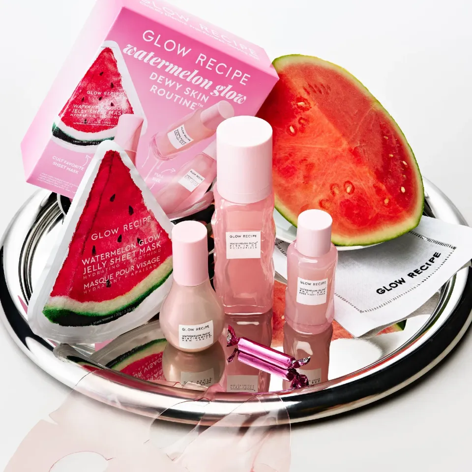 Glow Recipe Watermelon Glow Dewy Skin Routine sæt 4 dele tør hud