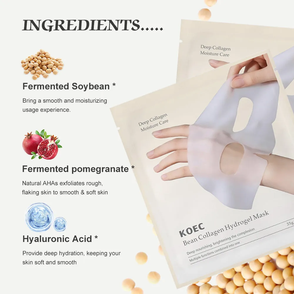 KOEC Bean Collagen ansigtsmaske fugt 1 stk nat