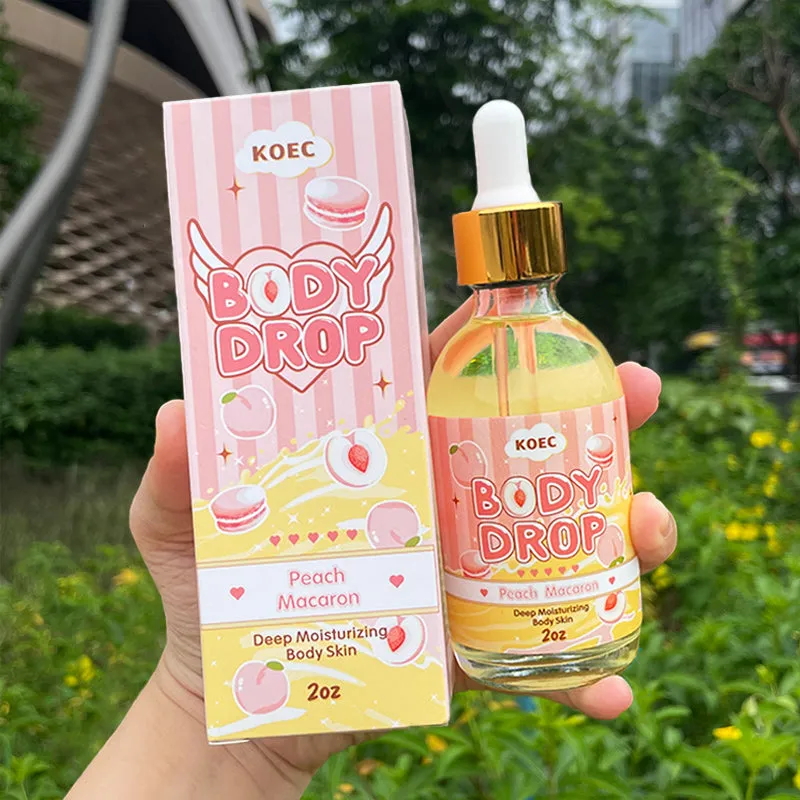KOEC Peach Macaron kropsolie 2oz med fersken