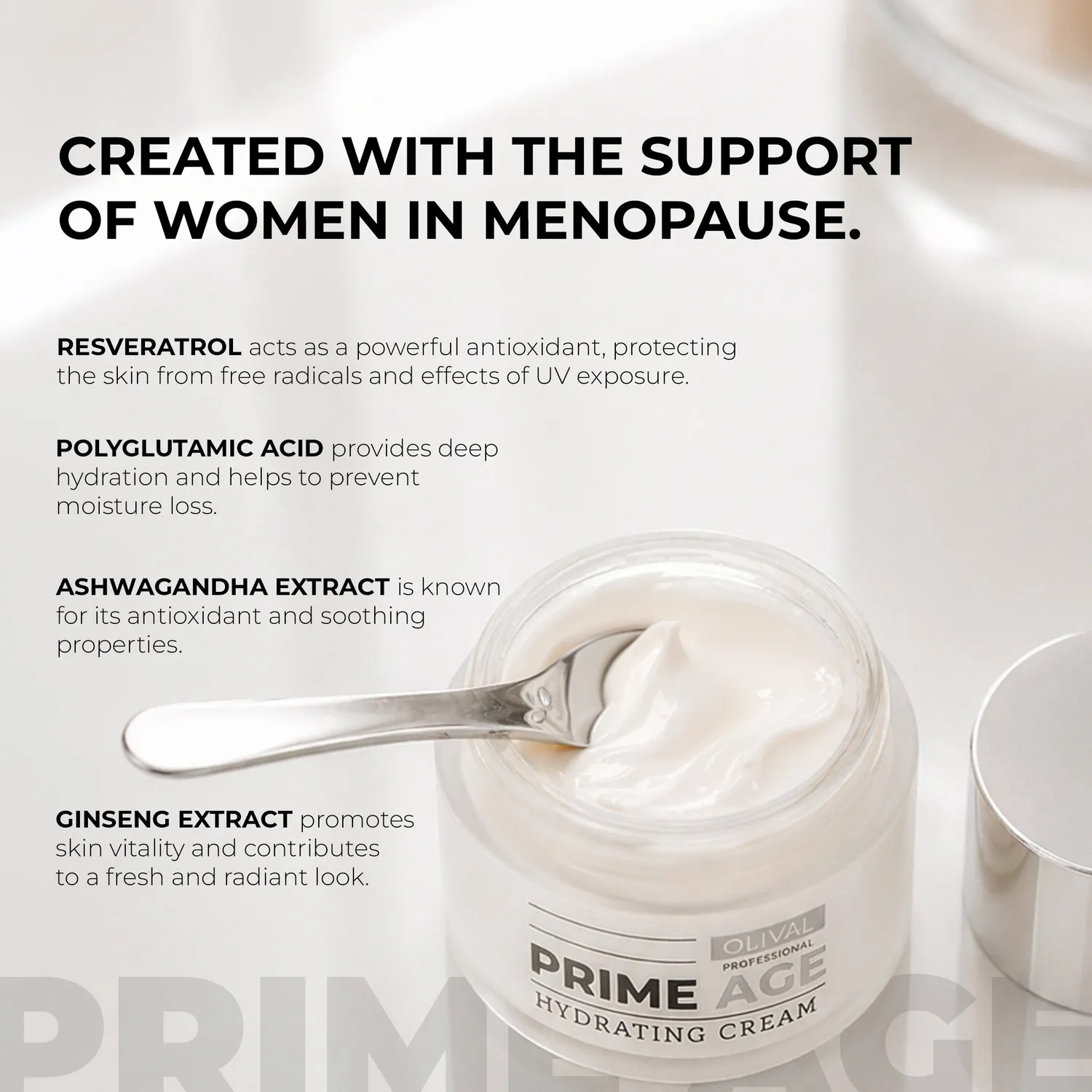 Olival Prime Age Hydrating Face Cream moden hud ginseng
