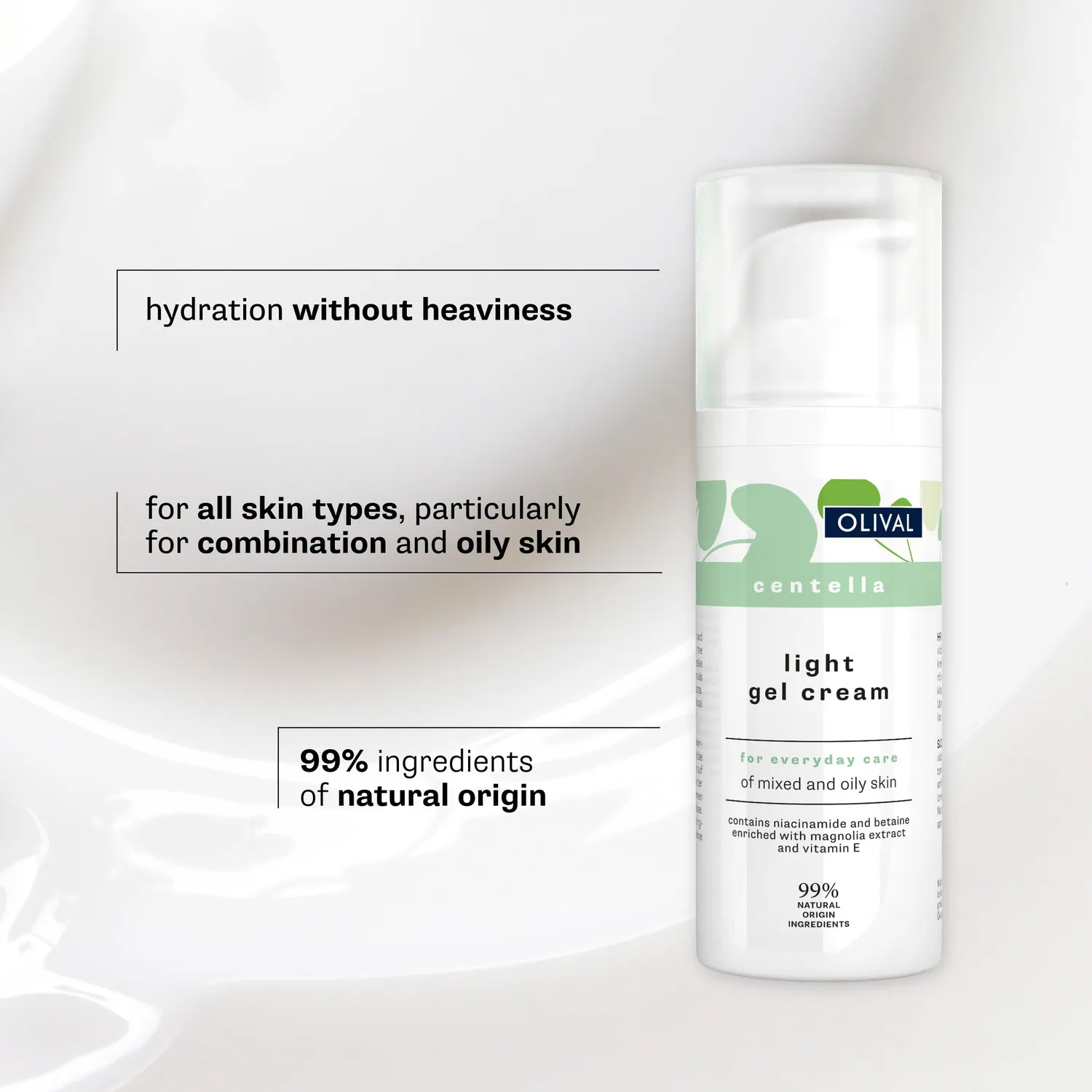 Olival Light Gel Face Cream Centella ansigtscreme fedtet hud