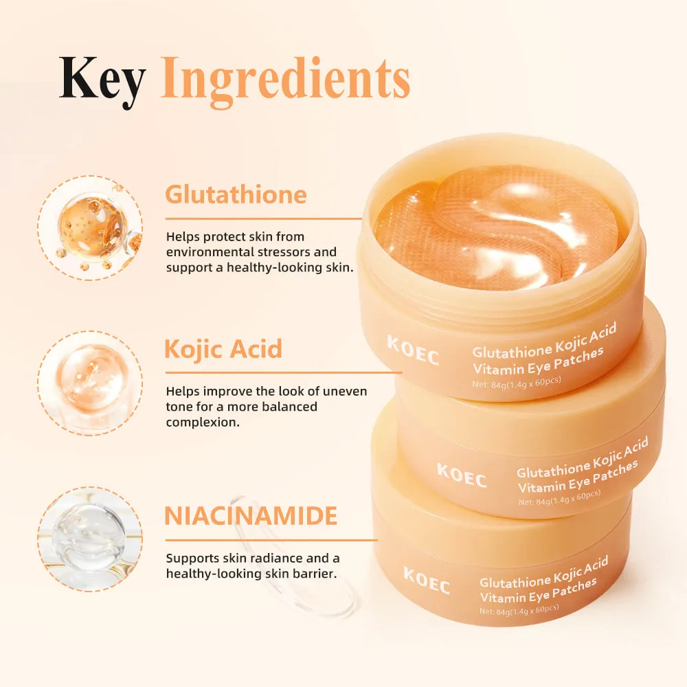 KOEC Glutathione Kojic Acid Vitamin øjenpatches mod mørke rander