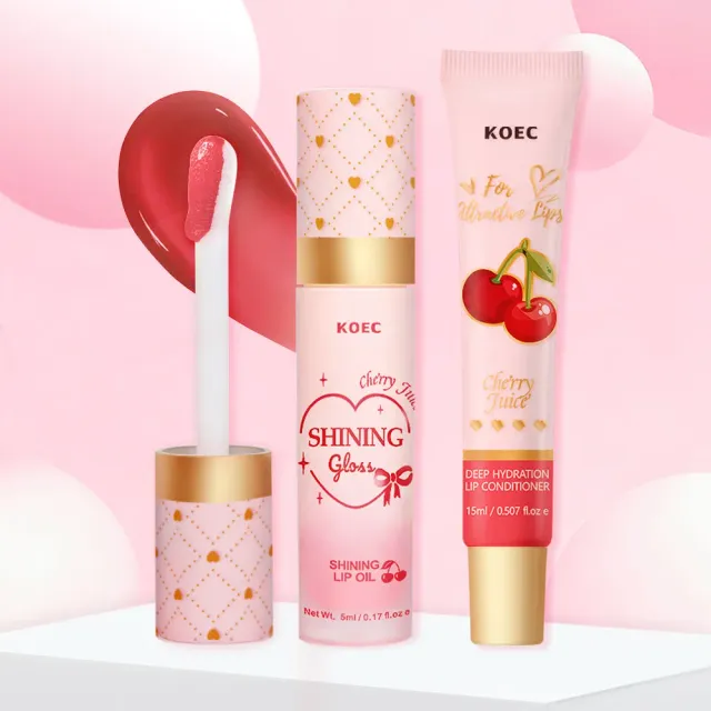 KOEC Cherry Juicy læbesæt balm+olie kirsebærduft