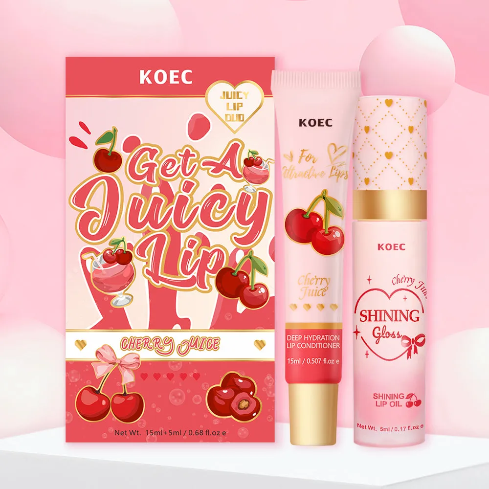 KOEC Cherry Juicy læbesæt balm+olie kirsebærduft