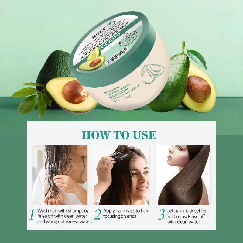 KOEC Avocado Keratin Repair hårmaske 250 g avocado