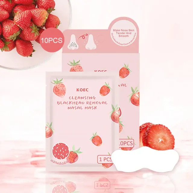KOEC Strawberry næsestrips 10 stk porerens