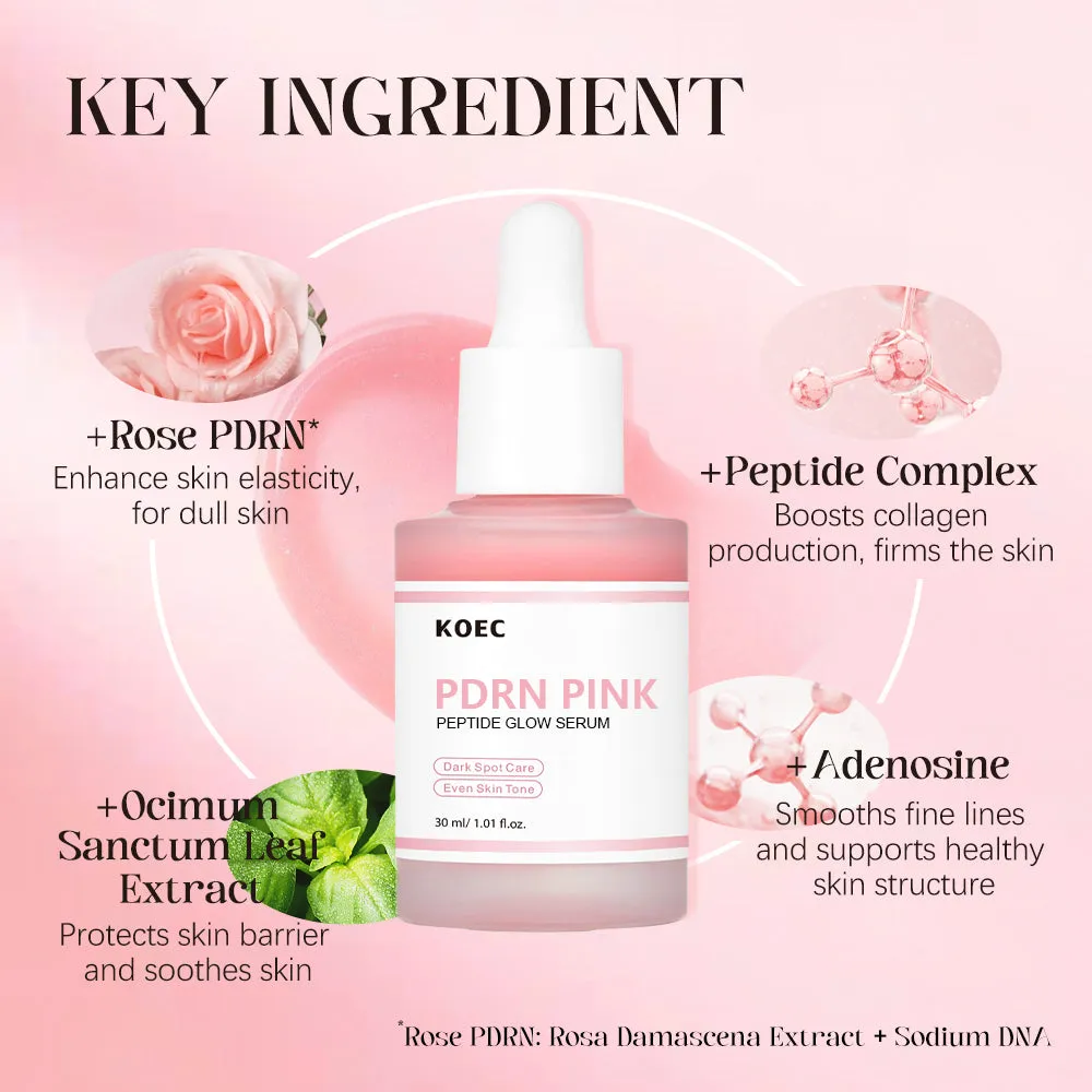 KOEC Pink PDRN ansigtsserum glød 5 peptider
