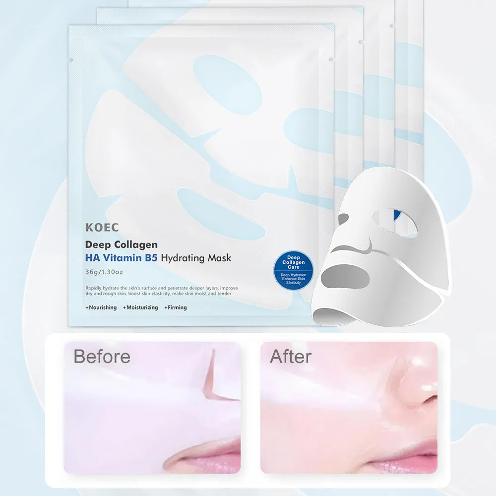 KOEC Deep Collagen HA Vitamin B5 maske 4 stk til tør hud