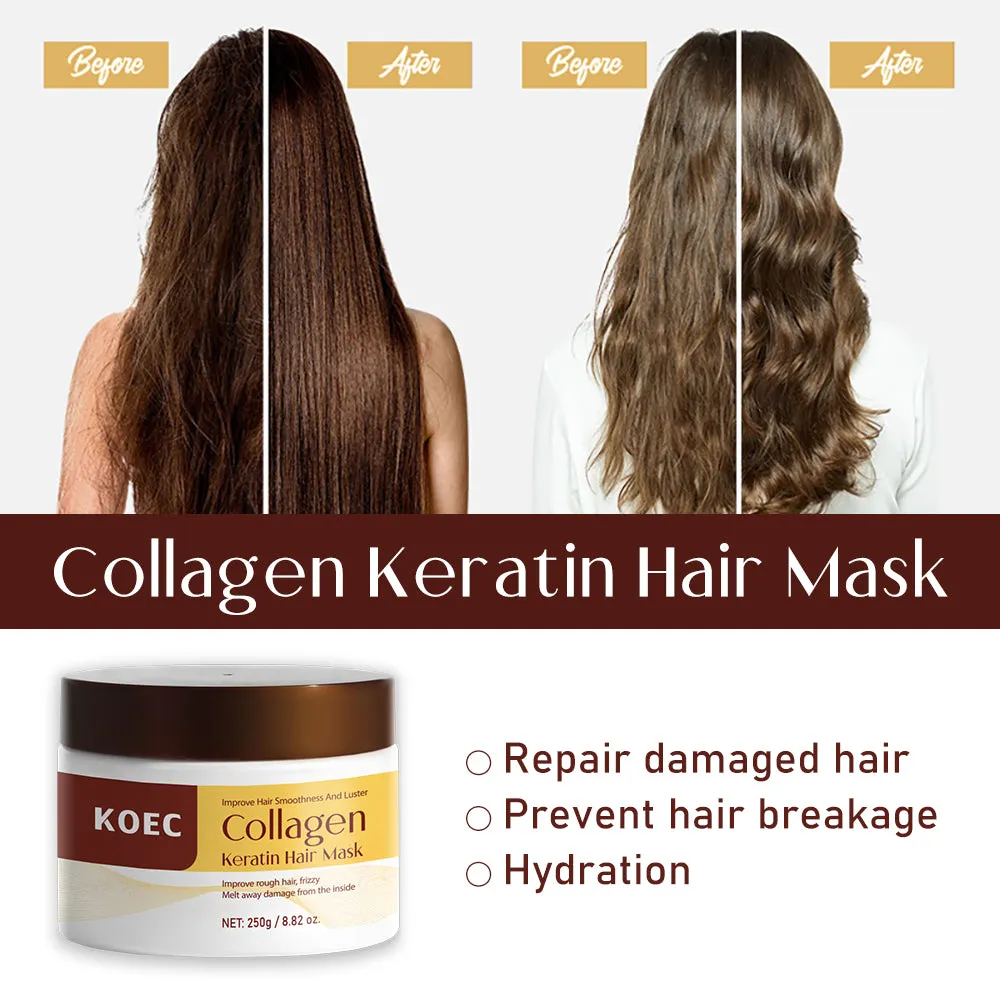 KOEC Collagen Keratin hårmaske 250 g til tørt hår
