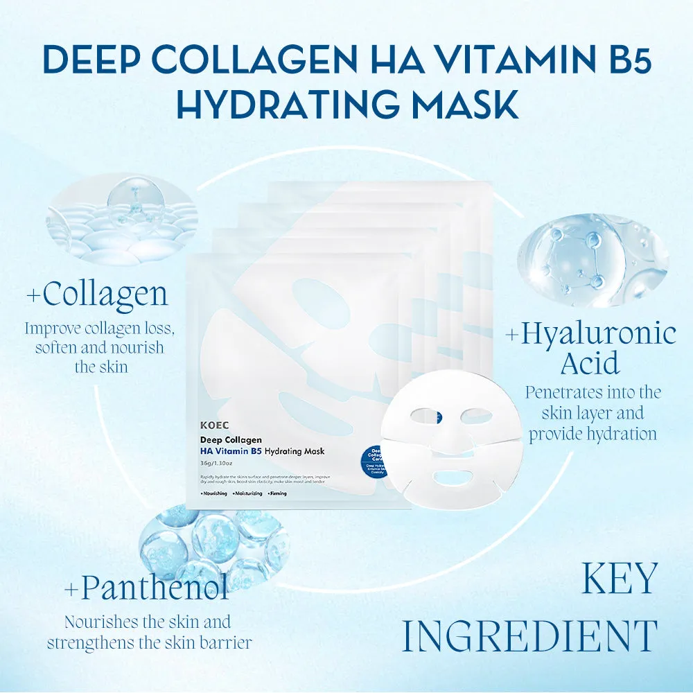 KOEC Deep Collagen HA Vitamin B5 maske 4 stk til tør hud