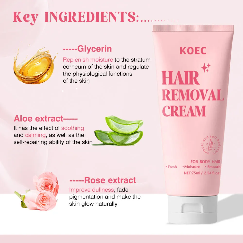 KOEC Body Hair Remover Cream hårfjerningscreme med skraber