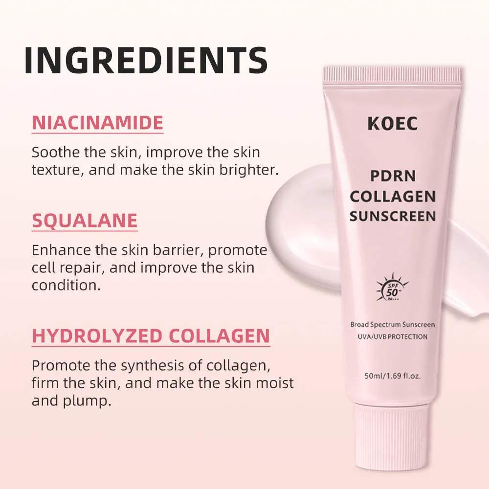 KOEC PDRN Collagen solcreme SPF50 til ansigt