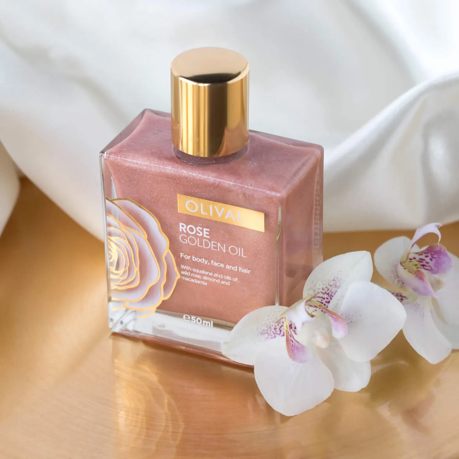 Olival Professional Rose Golden Oil shimmerolie kølig undertone