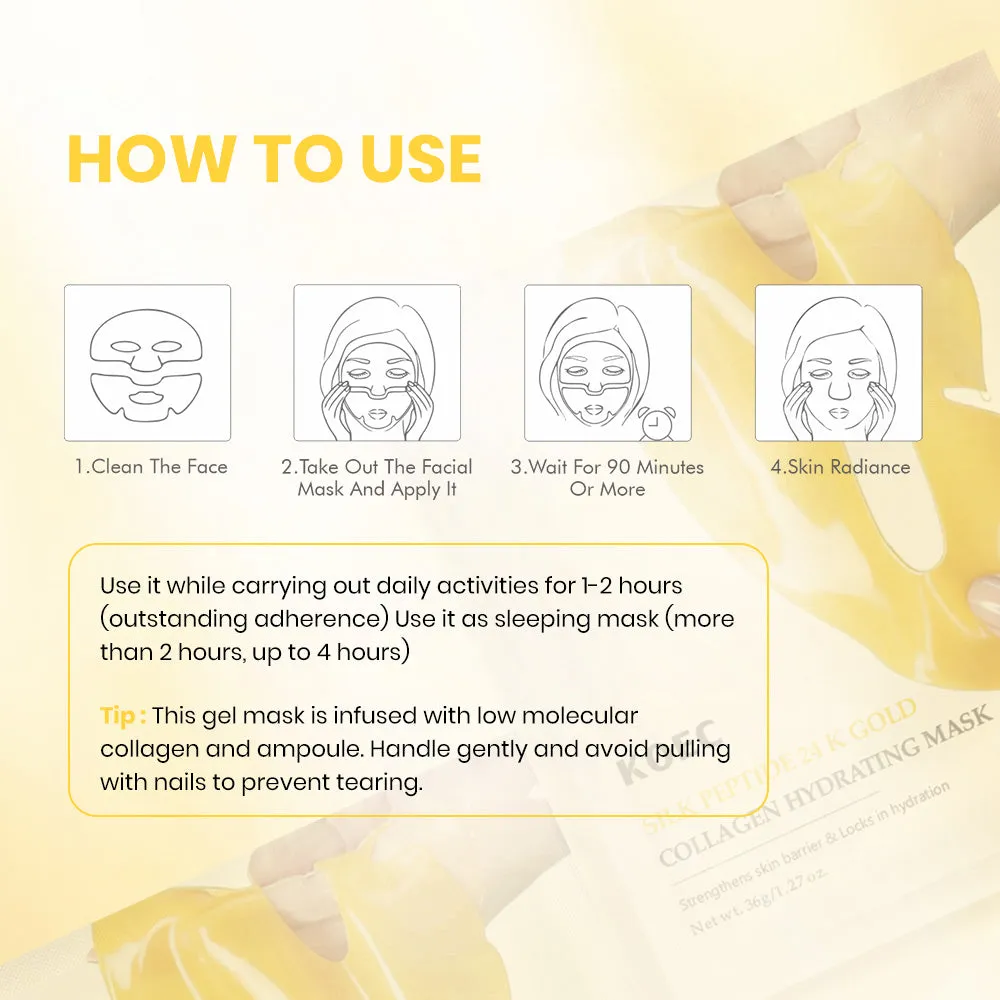 KOEC Silk Peptide 24K Gold Collagen Hydrating Maske til glød