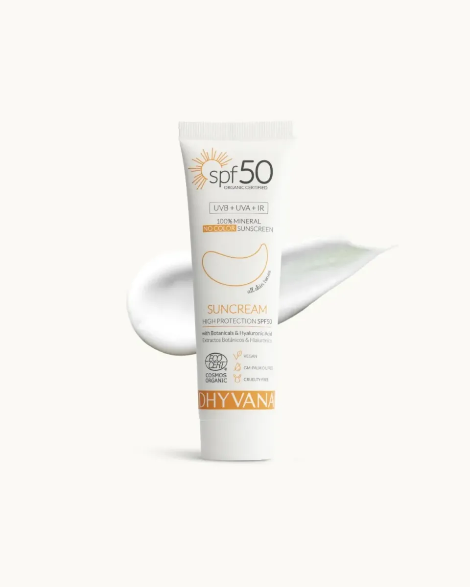 Dhyvana SPF50 Sun mineralsolcreme uden farve