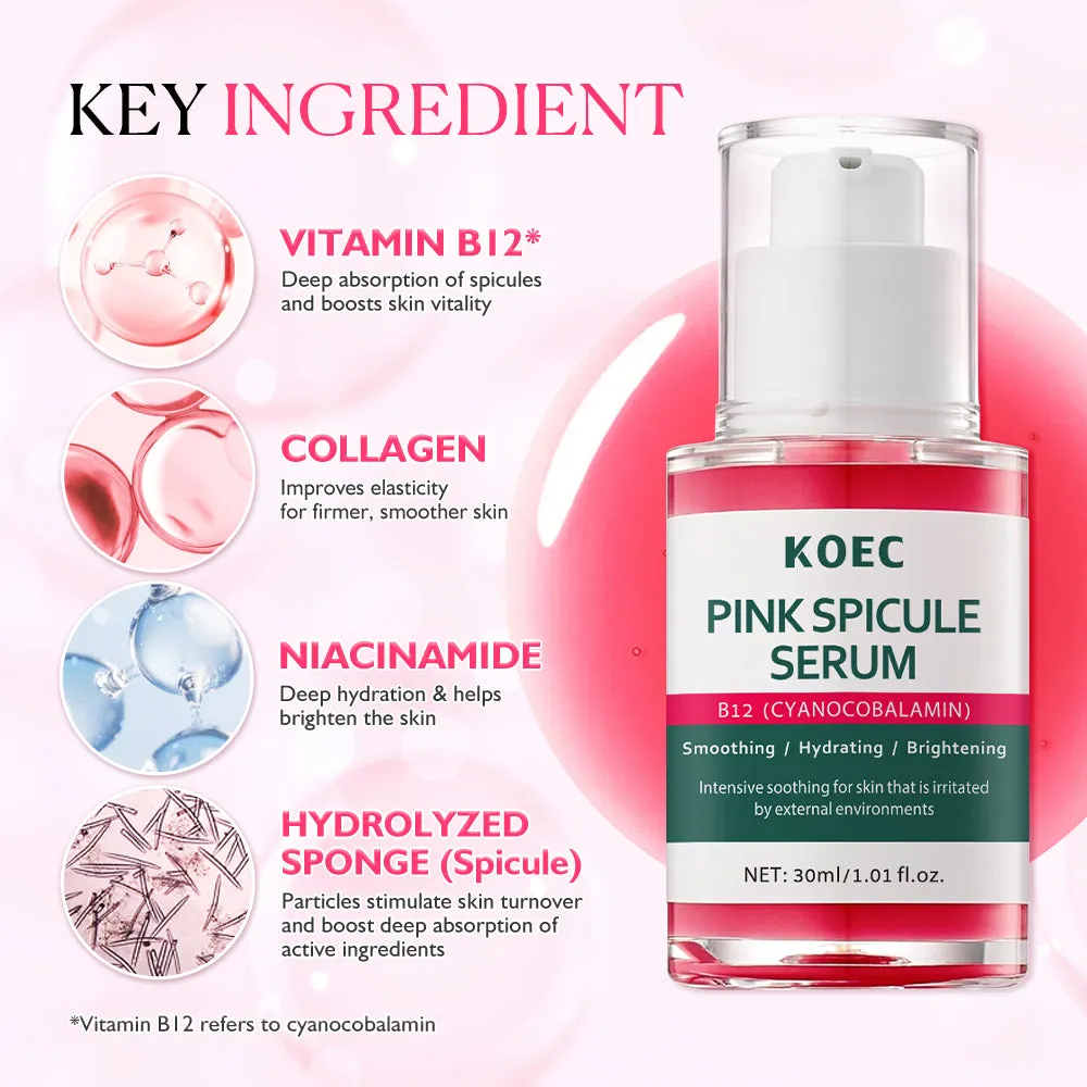 KOEC Pink Spicule Facial Serum øjenserum mod poser 30 ml