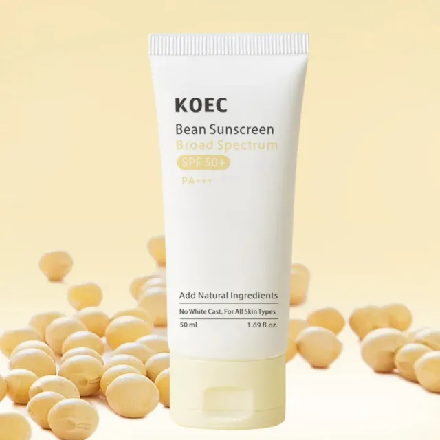 KOEC Bean solcreme SPF 50+ til ansigt uden white cast