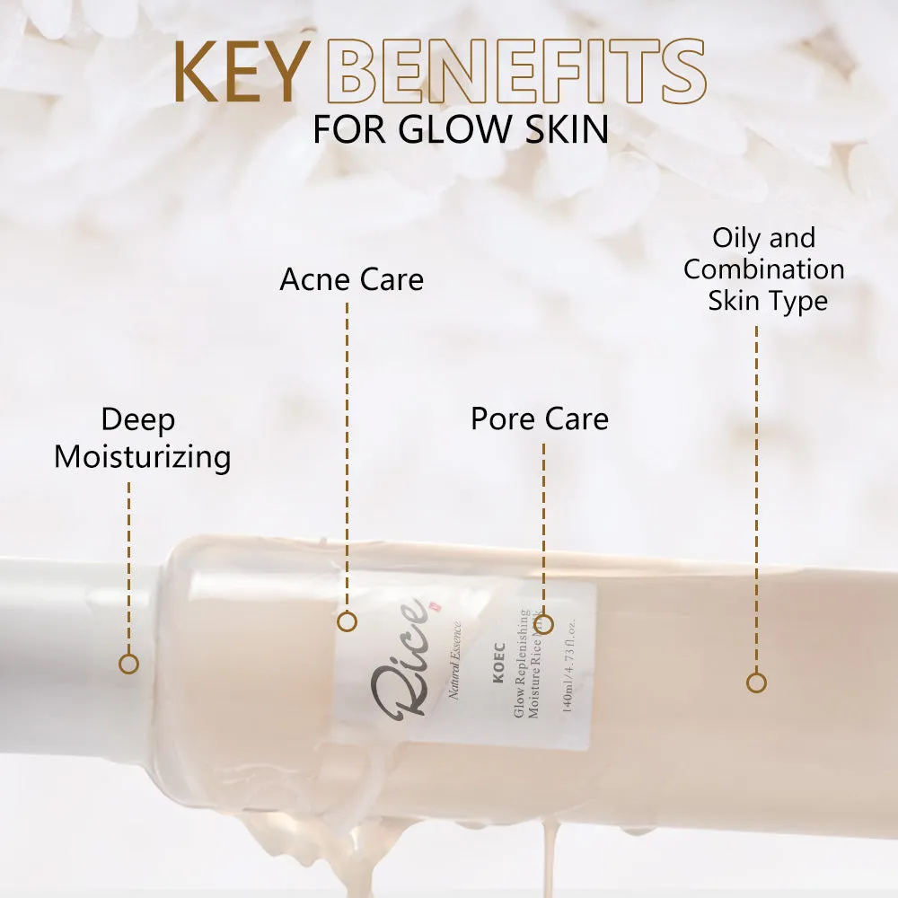 KOEC Rice Glow Moisture hudplejesæt 3 dele ris