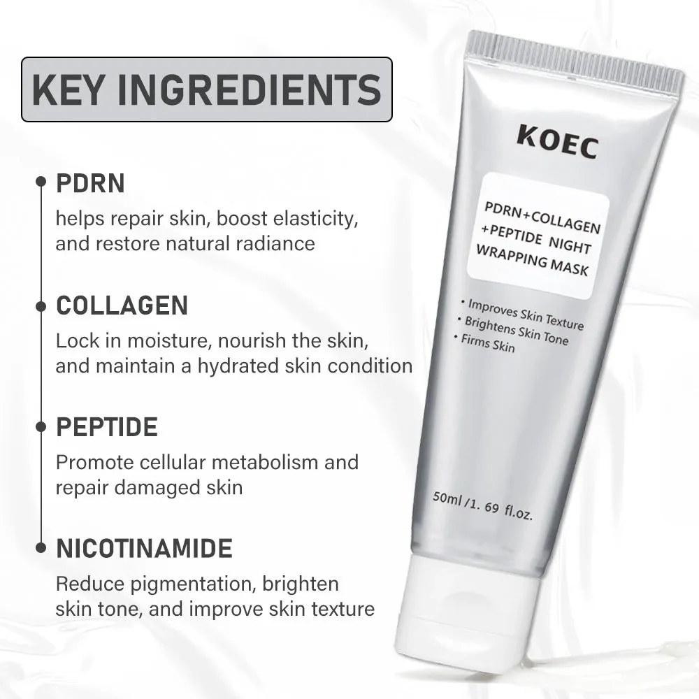 KOEC PDRN Collagen Peptide Night Wrapping Mask natmaske peptid