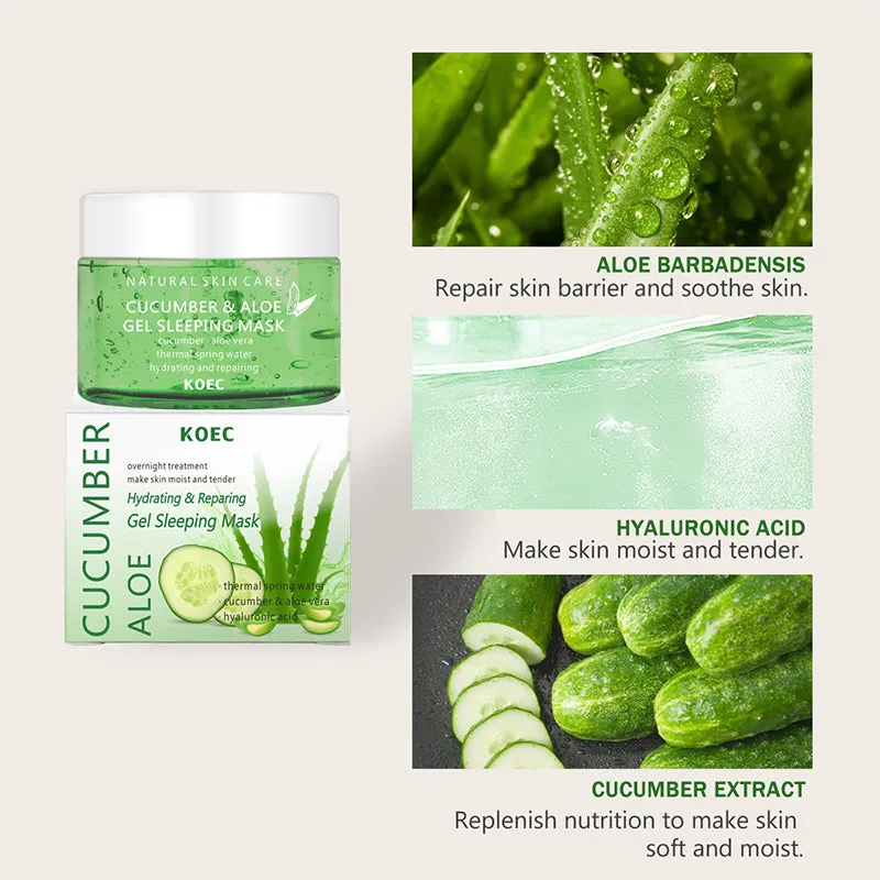 KOEC Cucumber Aloe natmaske gel 150g til tør hud