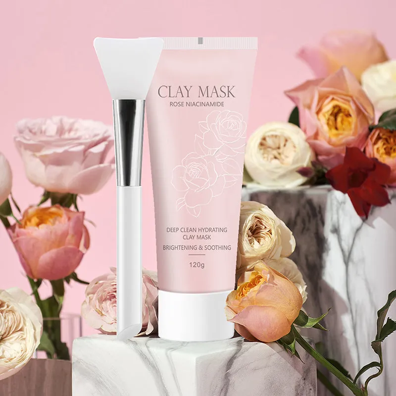 KOEC Rose Clay Mask lermaske med pensel rensende