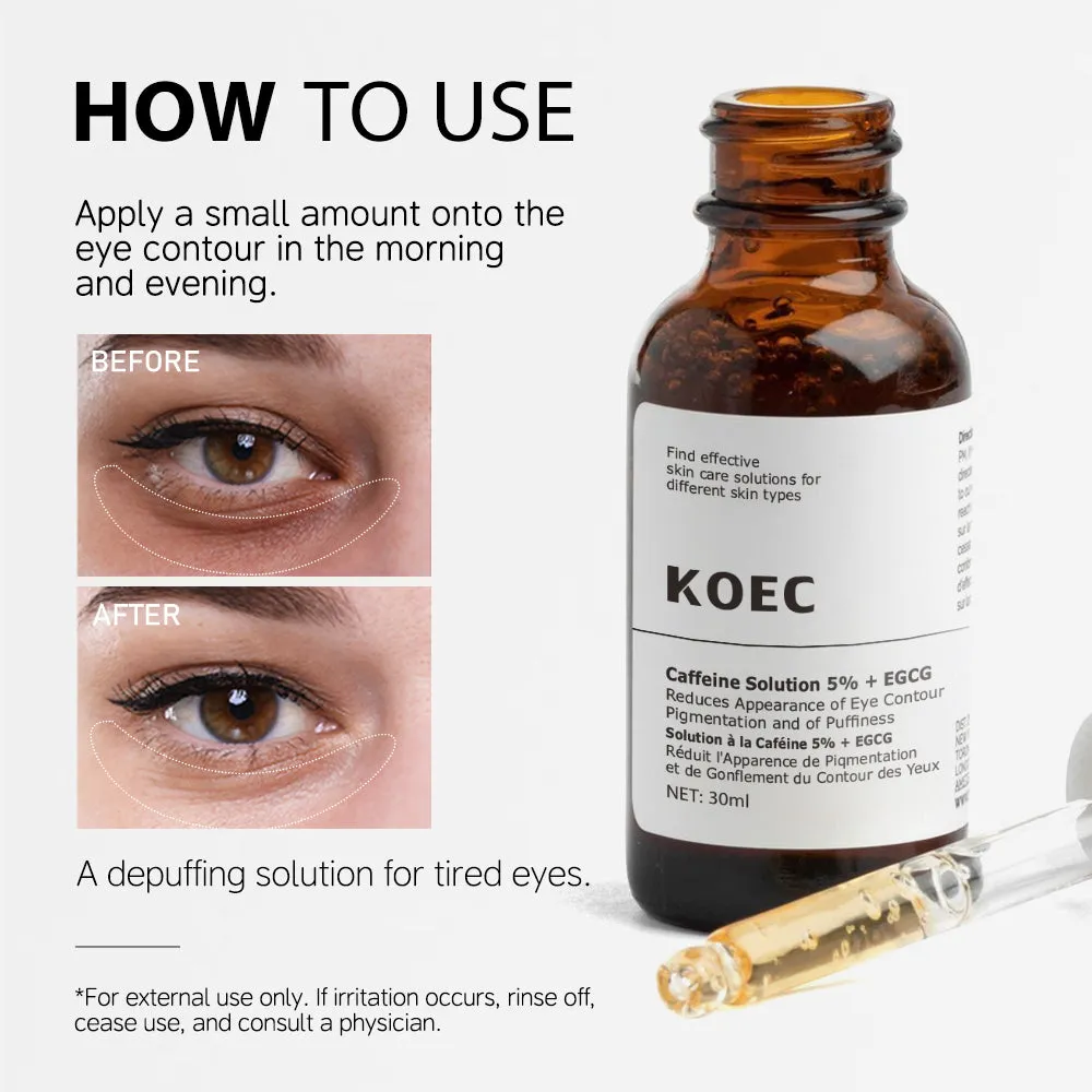 KOEC Caffeine Solution 5% øjenserum EGCG mod poser