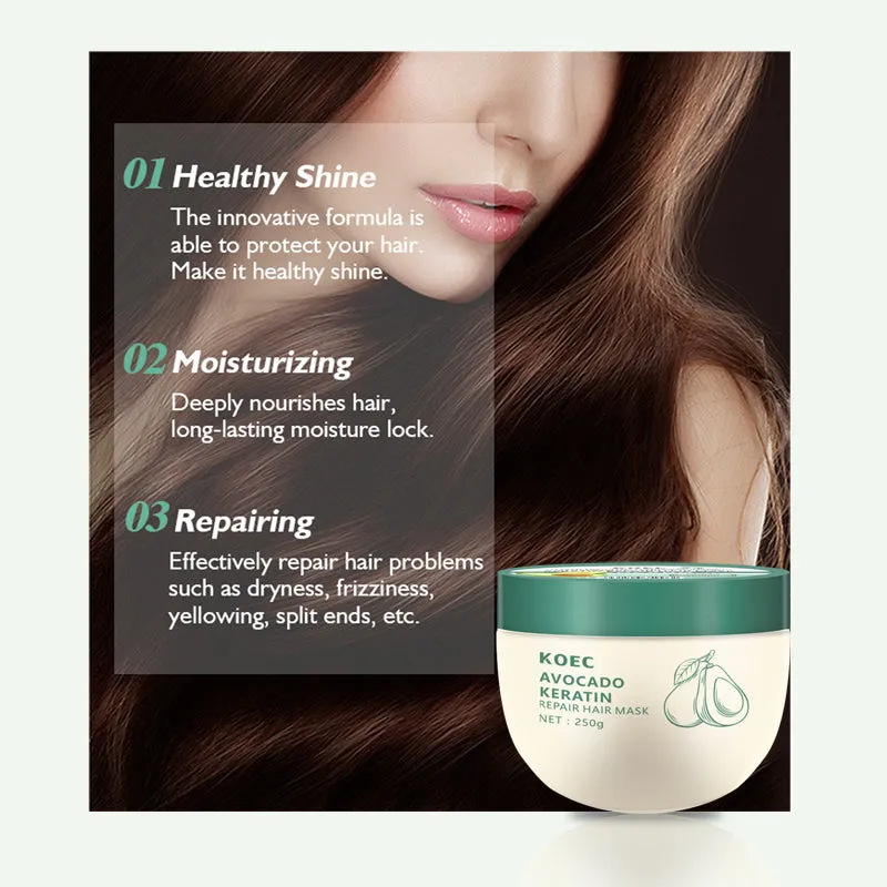 KOEC Avocado Keratin Repair hårmaske 250 g avocado