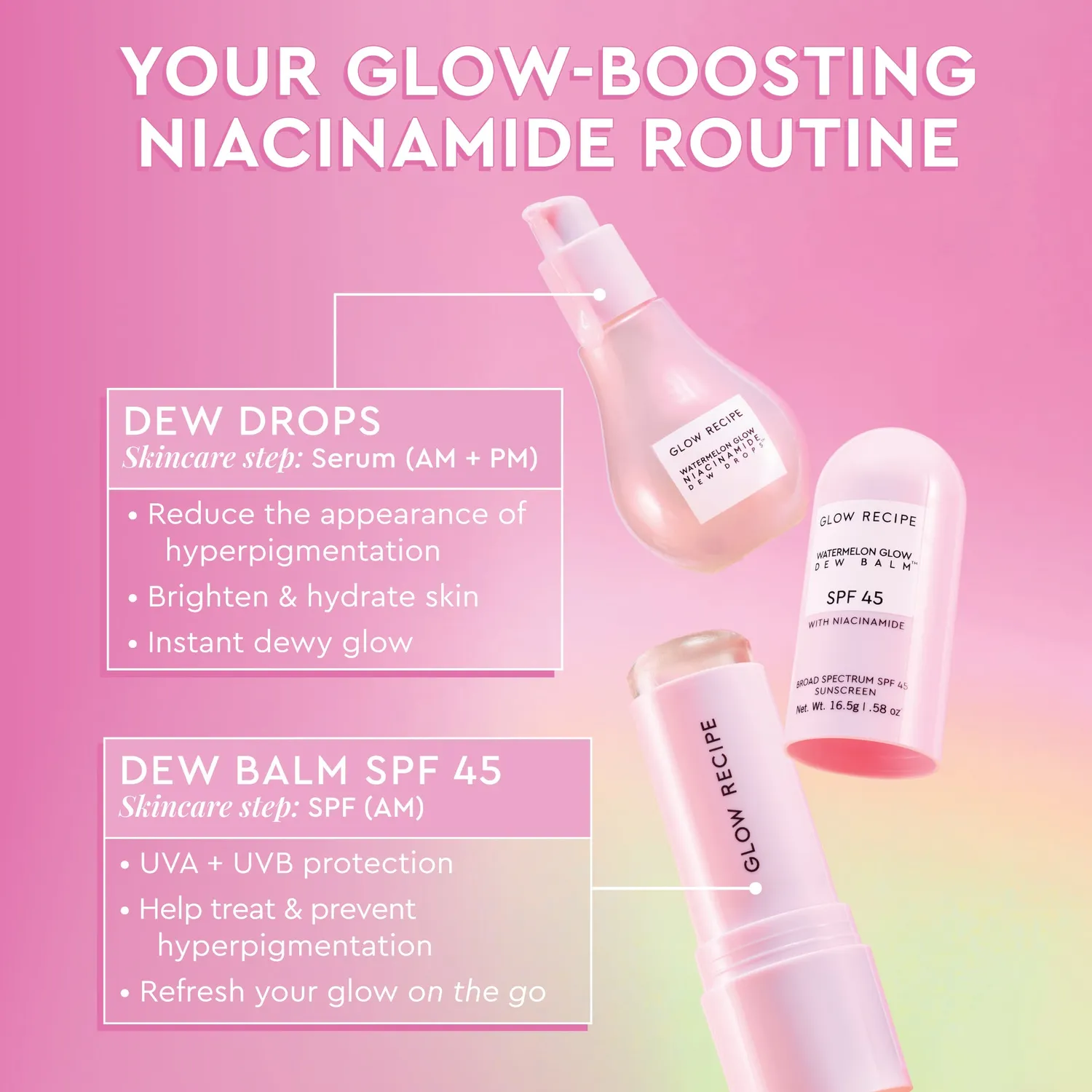 Glow Recipe Watermelon Niacinamide solbalm SPF45 16,5g