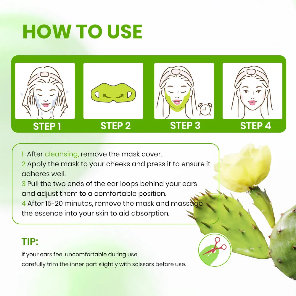 KOEC Cactus V-Shaped Collagen ansigtsmaske til kæbe