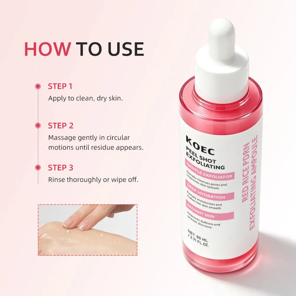 KOEC Red Rice PDRN Exfoliating Ampul mild peeling til tør hud