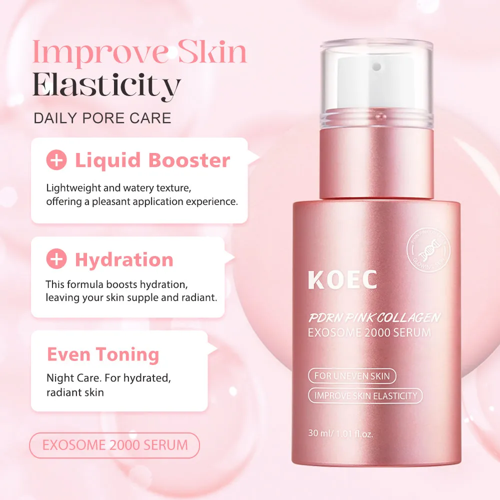 KOEC Pinke PDRN Collagen Exsome 2000 serum 1 stk til glød