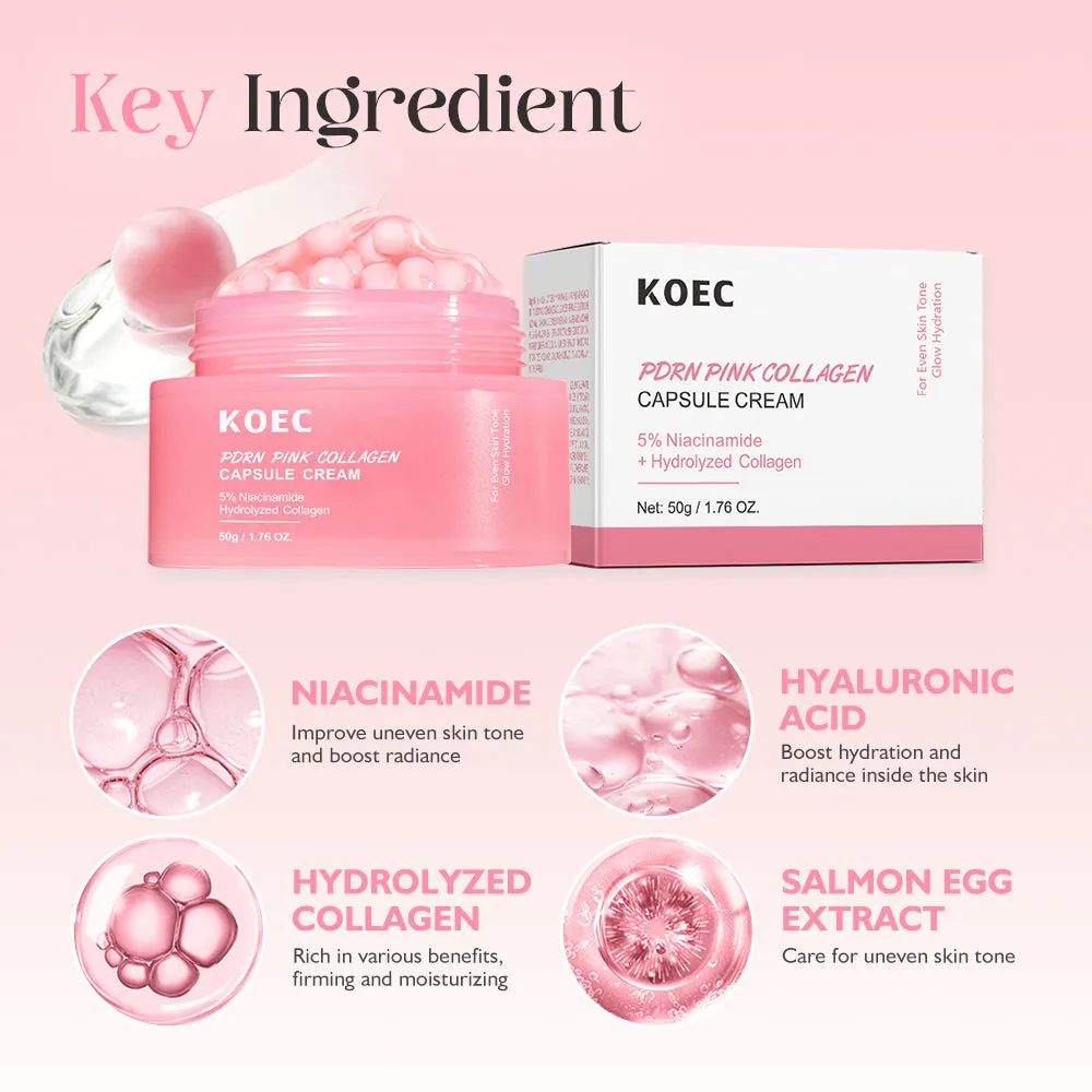 KOEC PDRN Pink Collagen ansigtscreme 50 ml til glød