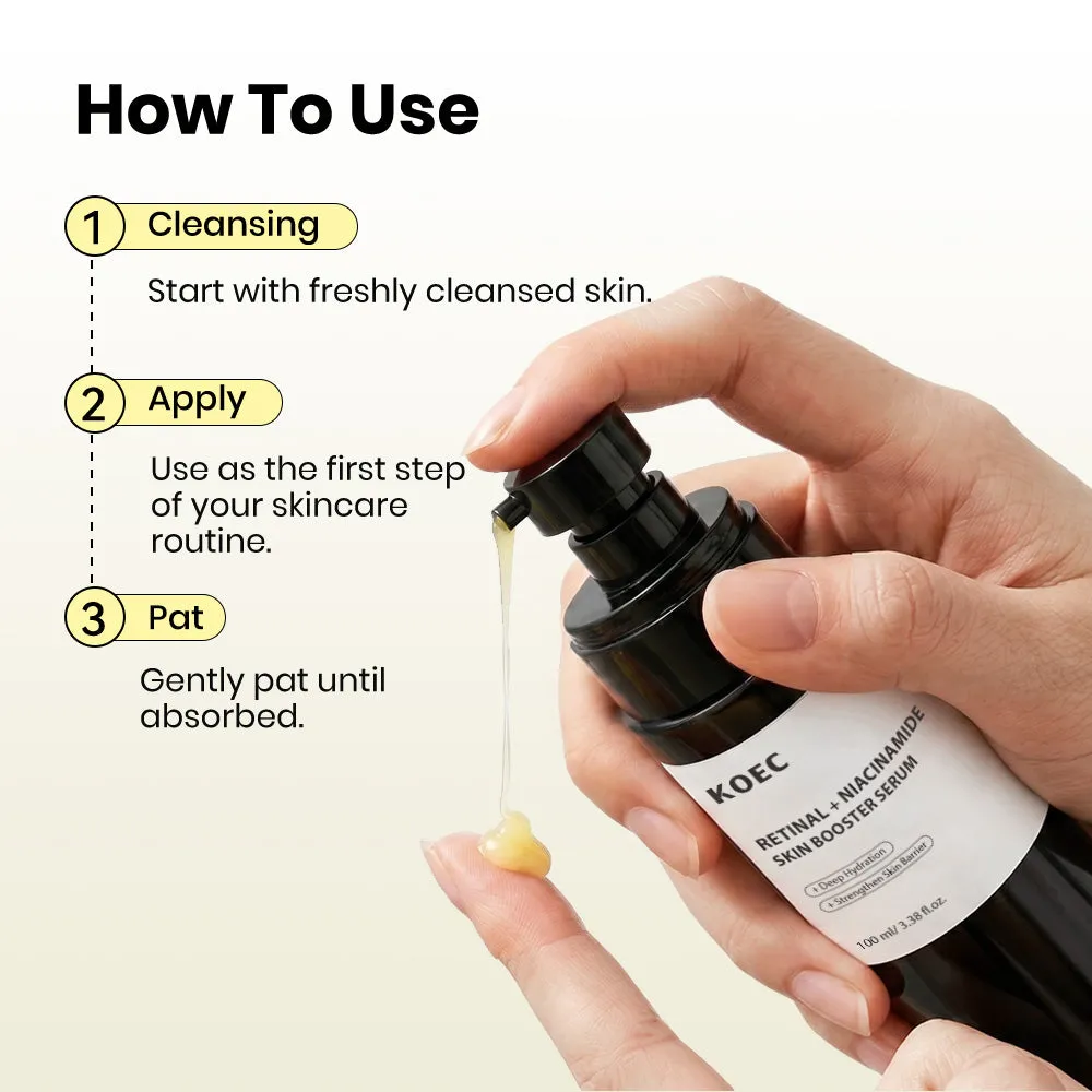 KOEC Retinal Niacinamide Skin Booster serum mod porer