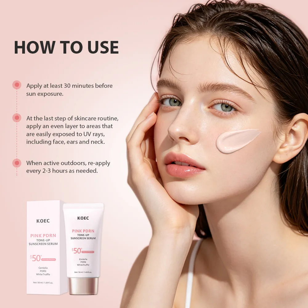 KOEC Pink PDRN Tone-Up Sunscreen Serum solcreme serum