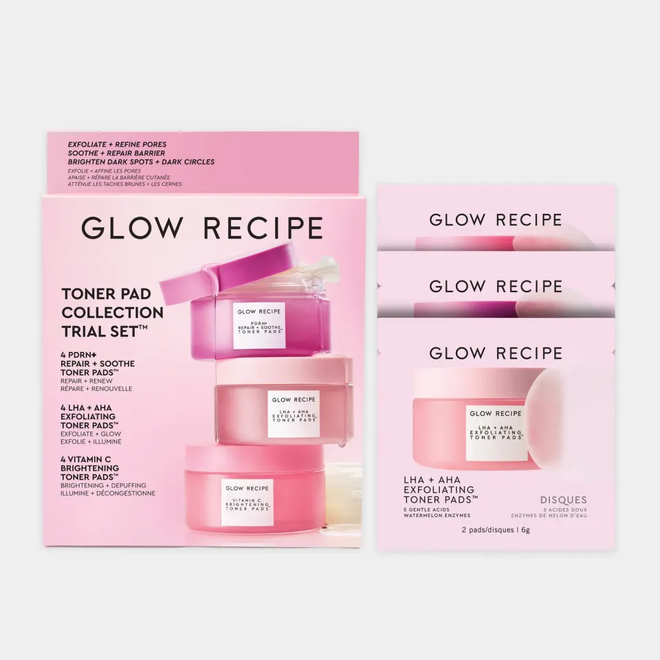 Glow Recipe Korean Toner Pad Trial Set pads 12 stk lys