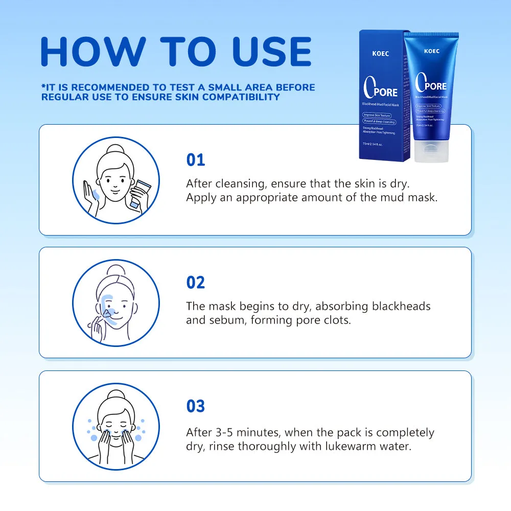 KOEC Pore Blackhead Mud ansigtsmaske 1 stk matterende
