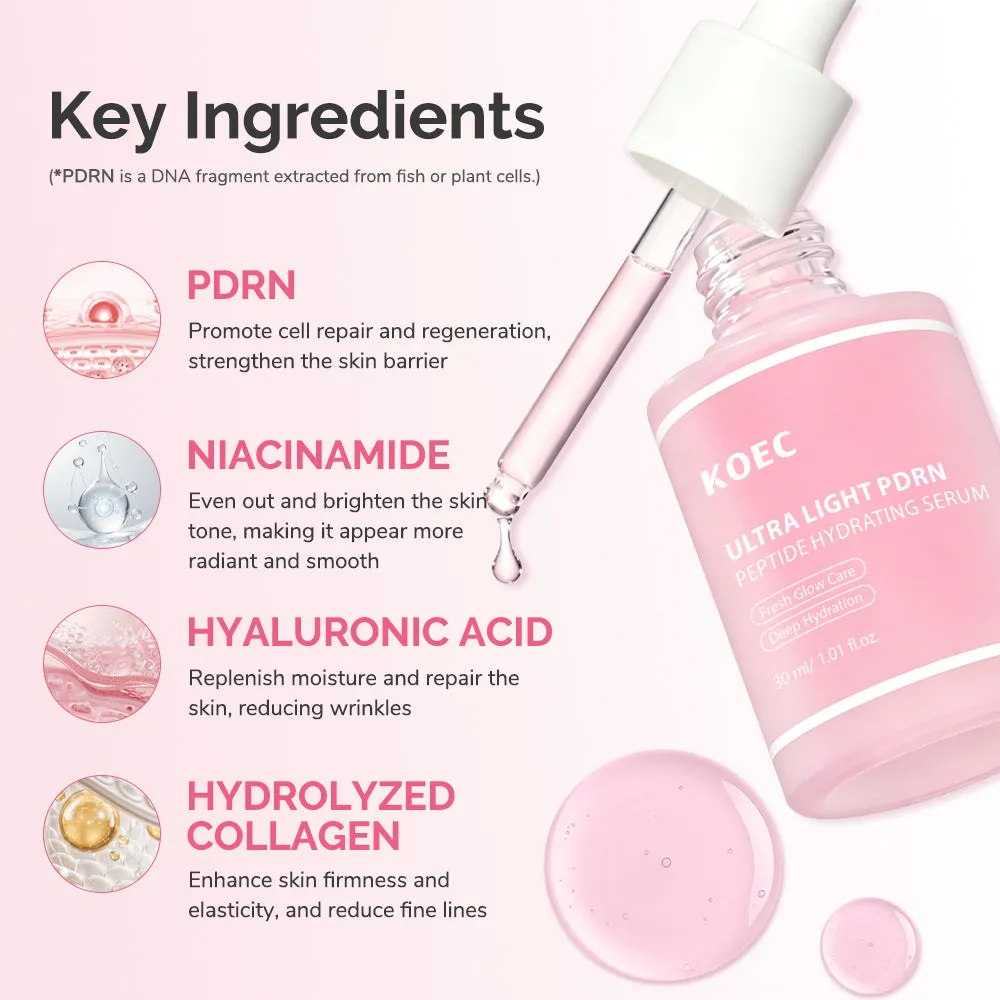 KOEC Ultra Light PDRN Peptide Hydrating Serum til tør hud