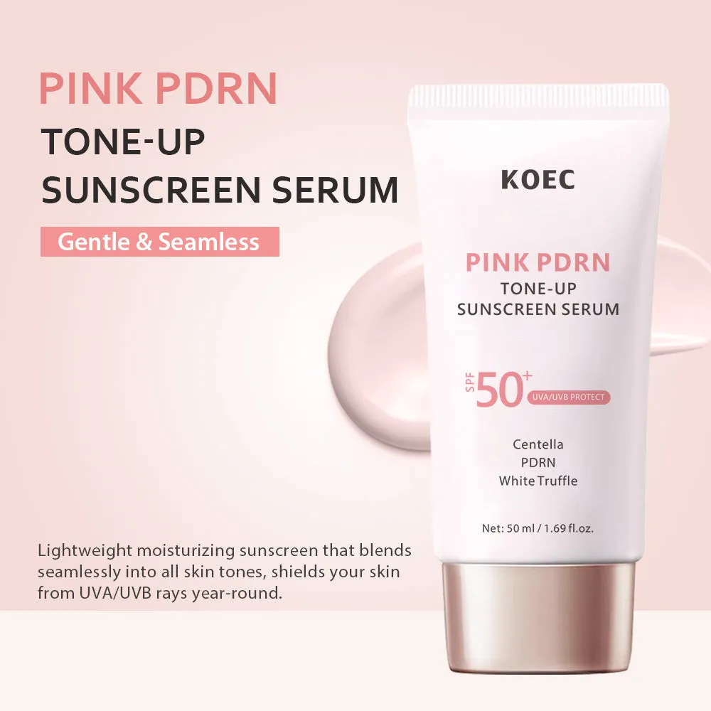 KOEC Pink PDRN Tone-Up Sunscreen Serum solcreme serum