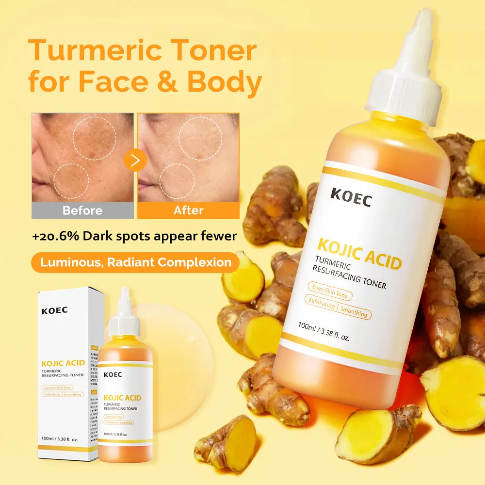 KOEC Kojic Acid Turmeric ansigtstoner 100 g ujævn tone