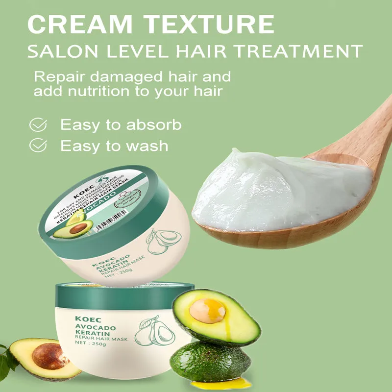 KOEC Avocado Keratin Repair hårmaske 250 g avocado